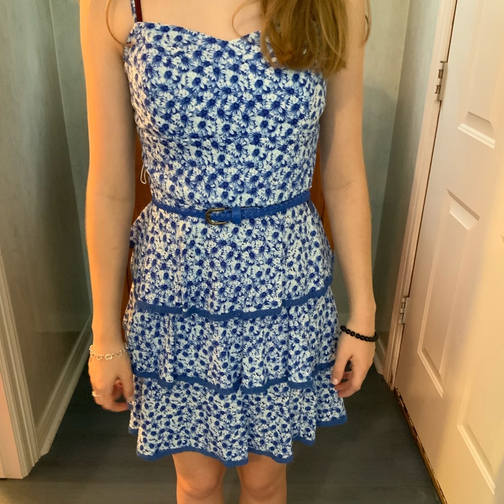 Blue floral dress